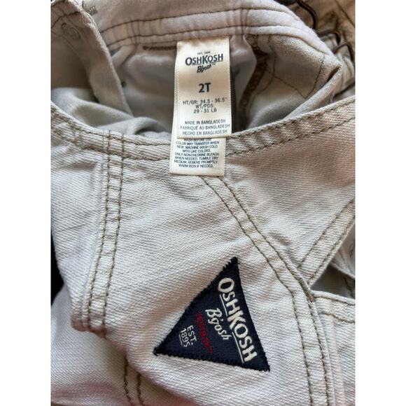 OSHKOSH B’GOSH Boy’s Vestbak Light Gray Bib Overalls / Size: 2T - Picture 3 of 10